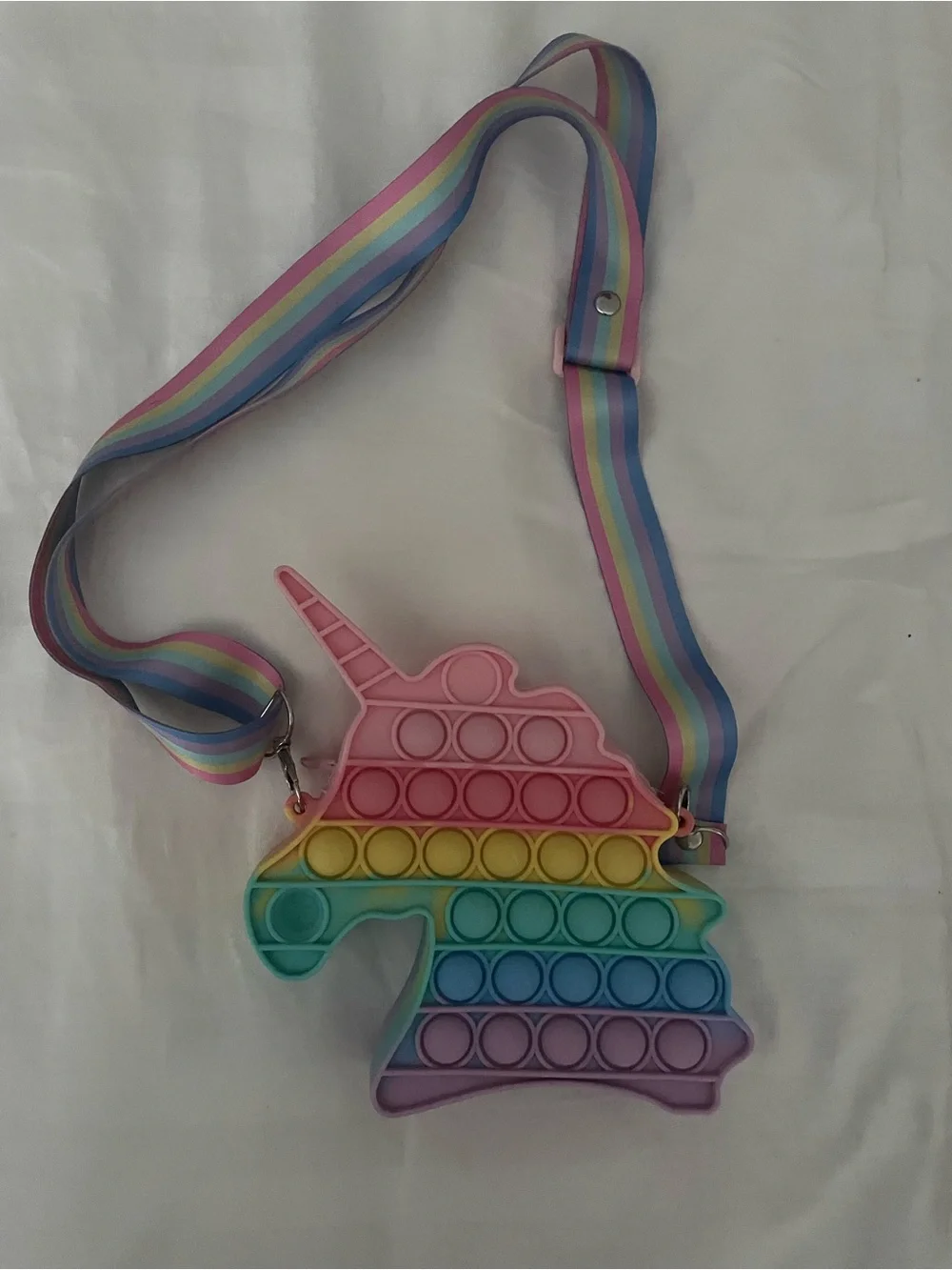 Rainbow Pop-It Crossbody Bag with Matching Keychain